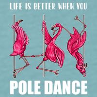 Life Is Better When You Pole Dance Funny Pole Dancing Flamingo Sueded Cloud Jersey T-Shirt