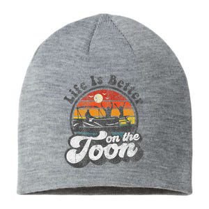 Life Is Better On The Toon Funny Pontoon Boat Boating Gift Sustainable Beanie