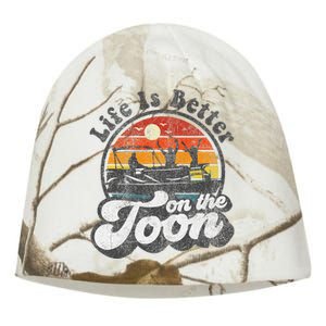 Life Is Better On The Toon Funny Pontoon Boat Boating Gift Kati - Camo Knit Beanie