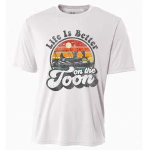 Life Is Better On The Toon Funny Pontoon Boat Boating Gift Cooling Performance Crew T-Shirt