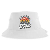 Life Is Better On The Toon Funny Pontoon Boat Boating Gift Sustainable Bucket Hat