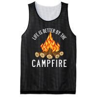 Life Is Better By The Campfire Funny Camping Outdoor Mesh Reversible Basketball Jersey Tank