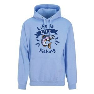 Life Is Better With Fishing Unisex Surf Hoodie