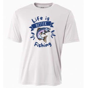 Life Is Better With Fishing Cooling Performance Crew T-Shirt