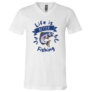 Life Is Better With Fishing V-Neck T-Shirt