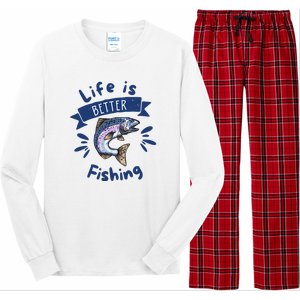 Life Is Better With Fishing Long Sleeve Pajama Set