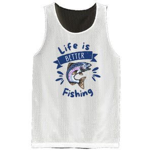 Life Is Better With Fishing Mesh Reversible Basketball Jersey Tank