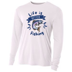 Life Is Better With Fishing Cooling Performance Long Sleeve Crew