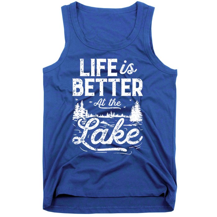 Life Is Better At Lake Gift Fishing Boating Sailing Funny Gift Tank Top