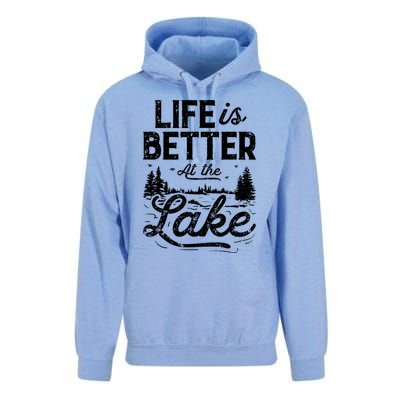 Life Is Better At Lake Gift Fishing Boating Sailing Funny Gift Unisex Surf Hoodie