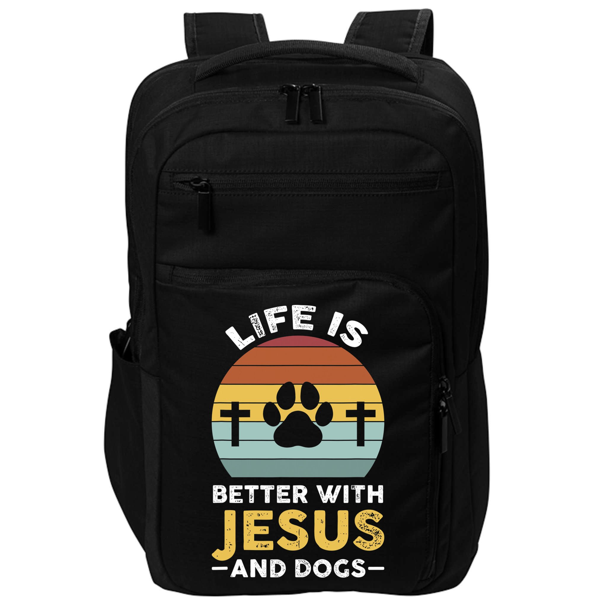 Life Is Better With Jesus And Dogs Jesus Impact Tech Backpack