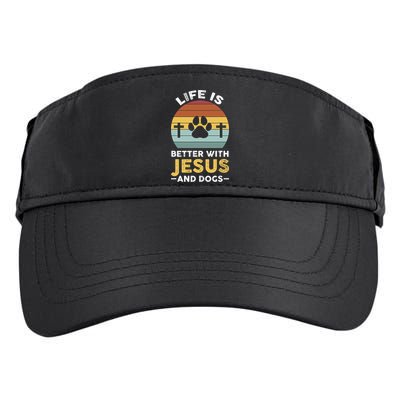Life Is Better With Jesus And Dogs Jesus Adult Drive Performance Visor
