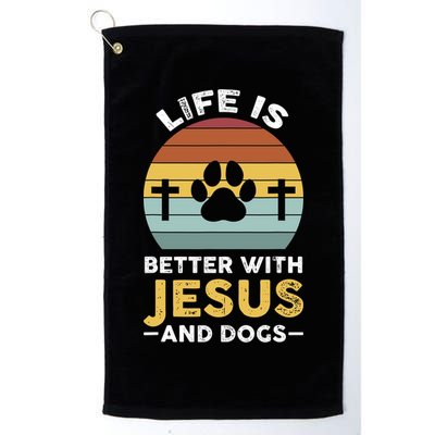 Life Is Better With Jesus And Dogs Jesus Golf Towel