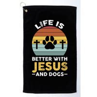 Life Is Better With Jesus And Dogs Jesus Golf Towel