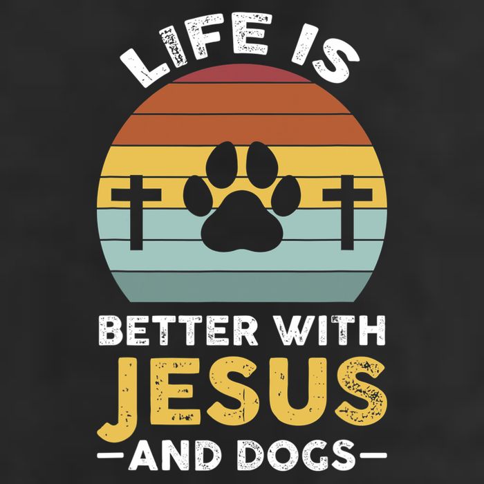 Life Is Better With Jesus And Dogs Jesus Golf Towel