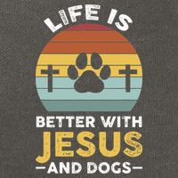 Life Is Better With Jesus And Dogs Jesus Cotton Canvas Backpack