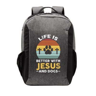 Life Is Better With Jesus And Dogs Jesus Vector Backpack