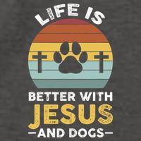 Life Is Better With Jesus And Dogs Jesus Vector Backpack