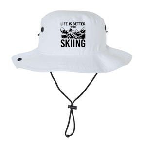 Life Is Better With Skiing Snow Skiers Snow Skiing Gift Legacy Cool Fit Booney Bucket Hat