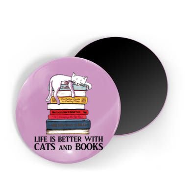 Life Is Better With Cats And Books Cat Book Magnet