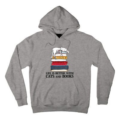 Life Is Better With Cats And Books Cat Book Tall Hoodie