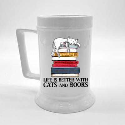 Life Is Better With Cats And Books Cat Book Beer Stein