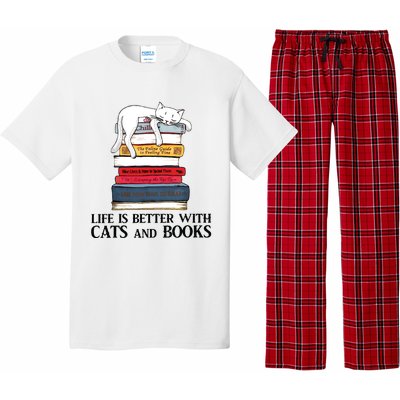 Life Is Better With Cats And Books Cat Book Pajama Set