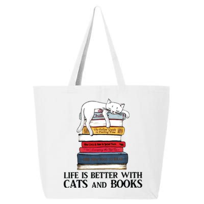 Life Is Better With Cats And Books Cat Book 25L Jumbo Tote