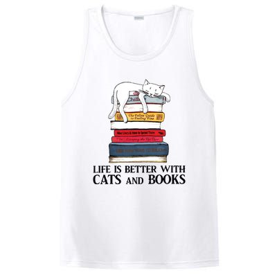 Life Is Better With Cats And Books Cat Book PosiCharge Competitor Tank