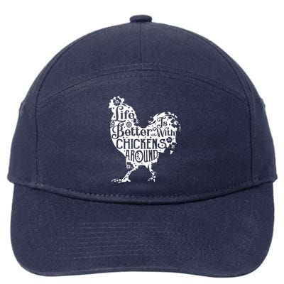 Life Is Better With Chickens Shirts Animal Pet Farmer 7-Panel Snapback Hat