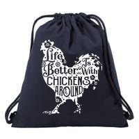 Life Is Better With Chickens Shirts Animal Pet Farmer Drawstring Bag