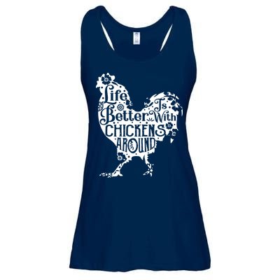 Life Is Better With Chickens Shirts Animal Pet Farmer Ladies Essential Flowy Tank