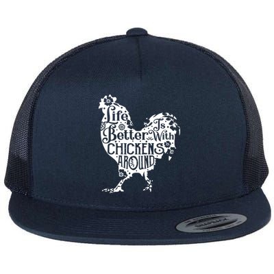 Life Is Better With Chickens Shirts Animal Pet Farmer Flatbill Hat