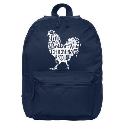 Life Is Better With Chickens Shirts Animal Pet Farmer 16 in Basic Backpack