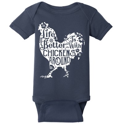 Life Is Better With Chickens Shirts Animal Pet Farmer Baby Bodysuit