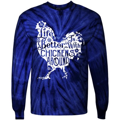 Life Is Better With Chickens Shirts Animal Pet Farmer Tie-Dye Long Sleeve Shirt