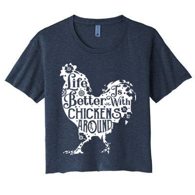 Life Is Better With Chickens Shirts Animal Pet Farmer Crop Top