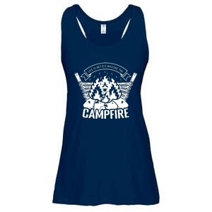 Life Is Better Around The Campfire Camping Lovers Ladies Essential Flowy Tank