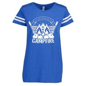 Life Is Better Around The Campfire Camping Lovers Enza Ladies Jersey Football T-Shirt