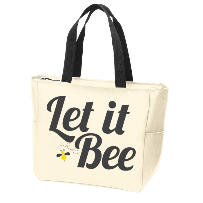 Let It Bee Funny Beehive Cute Beekeeping Gift Zip Tote Bag
