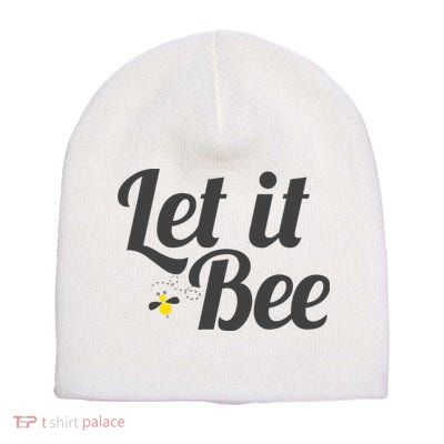 Let It Bee Funny Beehive Cute Beekeeping Gift Short Acrylic Beanie