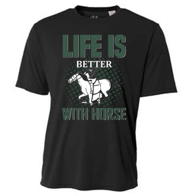 Life Is Better With Horse Cooling Performance Crew T-Shirt