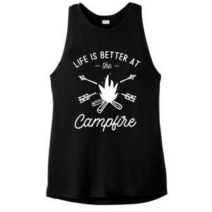 Life Is Better At The Campfire Ladies PosiCharge Tri-Blend Wicking Tank