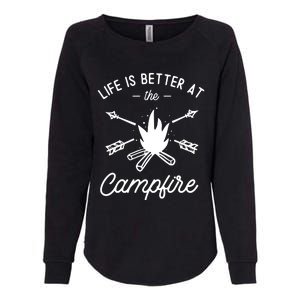 Life Is Better At The Campfire Womens California Wash Sweatshirt