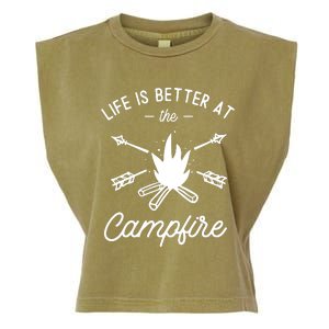 Life Is Better At The Campfire Garment-Dyed Women's Muscle Tee