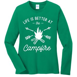 Life Is Better At The Campfire Ladies Long Sleeve Shirt