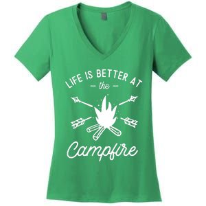 Life Is Better At The Campfire Women's V-Neck T-Shirt