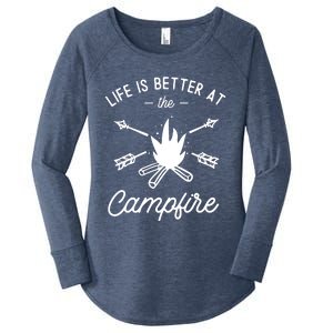 Life Is Better At The Campfire Women's Perfect Tri Tunic Long Sleeve Shirt