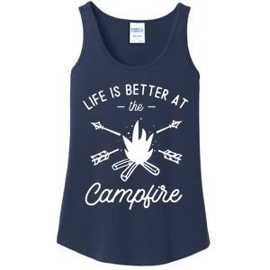 Life Is Better At The Campfire Ladies Essential Tank