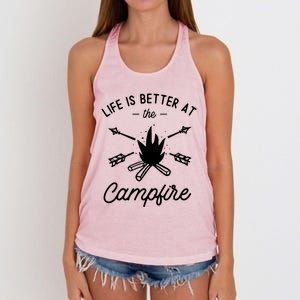 Life Is Better At The Campfire Women's Knotted Racerback Tank